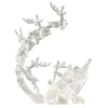 Acrylic Reindeer Sledge With Lighting, 35Cm