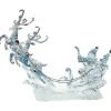 Acrylic Reindeer Sleigh With Lighting, 24Cm