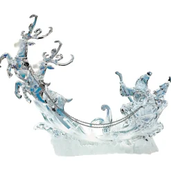 Acrylic Reindeer Sleigh With Lighting, 24Cm