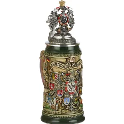 Beer Stein With Tin Eagle "City Arms", Brown, 0.4L