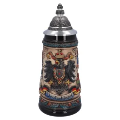 Beer Stein With Tin Lid "Germany", Colored-Brown, 0.5L