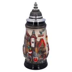 Beer Stein With Tin Lid "Rothenburg", Natural, 0.25 L
