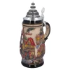 Beer Stein With Tin Lid "Rothenburg", Natural, 0.5L