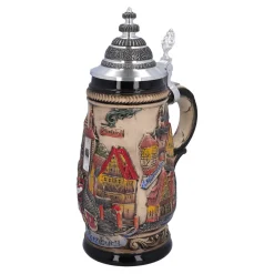 Beer Stein With Tin Lid "Rothenburg", Natural, 0.5L