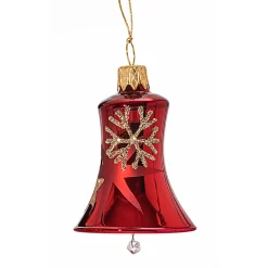 Bell Red With Golden Stars And Flakes