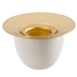 Candleholder, White, R 28 Mm, H 15 Mm