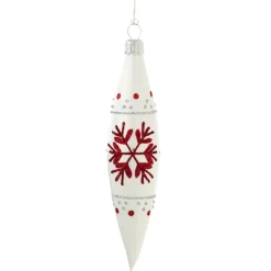 Cone White With Red Snowflakes
