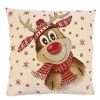 Cushion Cover "Jolly Reindeer With Cap"