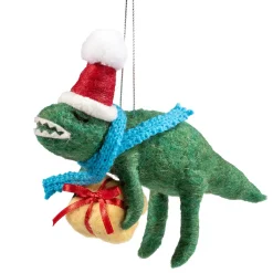 Dino With Gift Made Of Felt