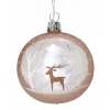 Glass Bauble Light Brown With Winter Forest, 7Cm