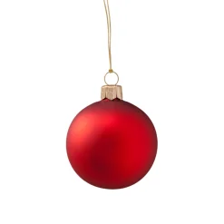 Glass Bauble Matte Red, 6 Cm