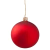 Glass Bauble Matte Red, 8 Cm