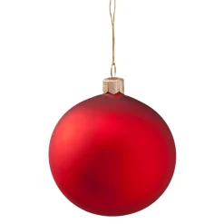 Glass Bauble Matte Red, 8 Cm