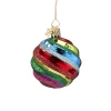 Glass Bauble Multicolored With Spiral Decor, 6 Cm