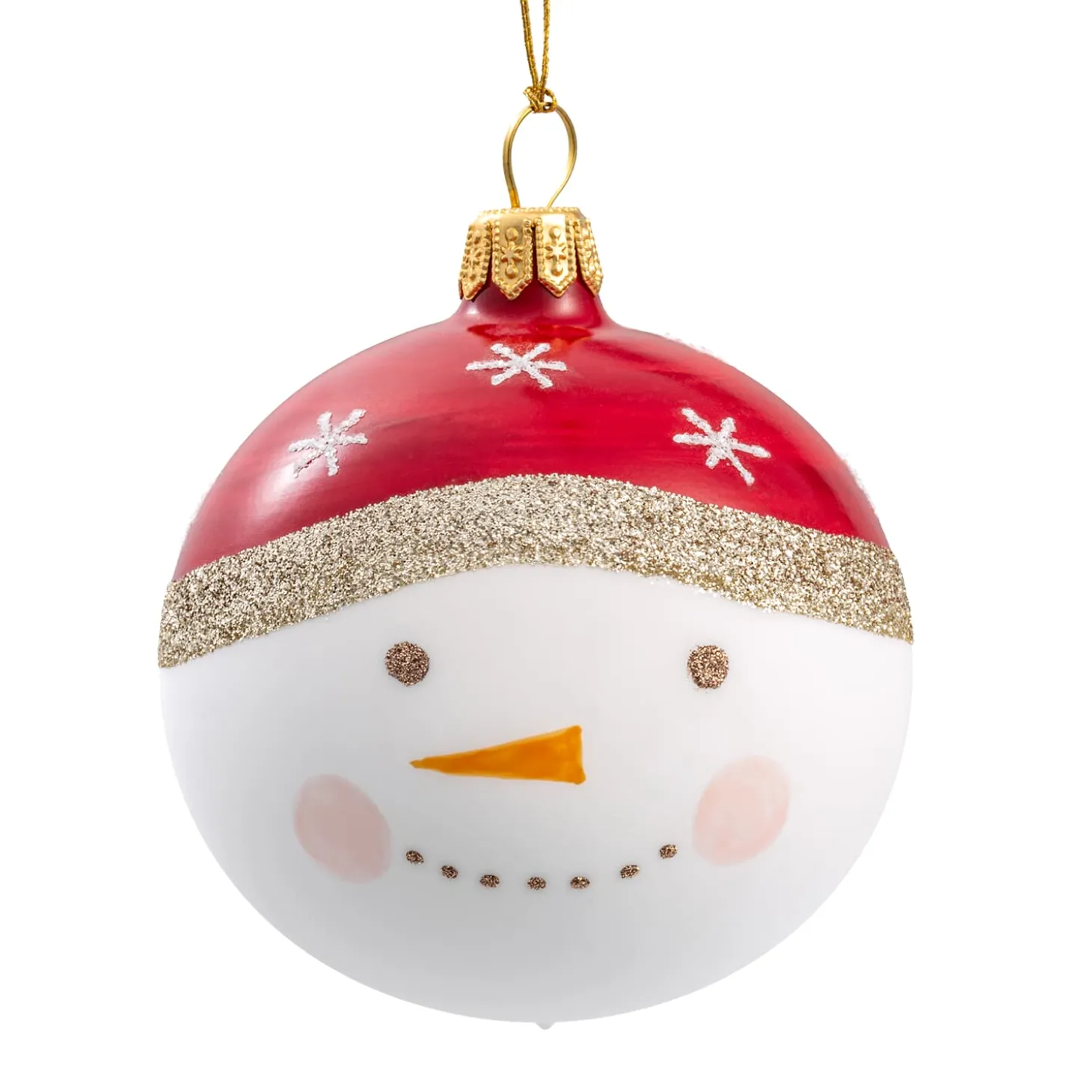 Glass Bauble Snowman, 7 Cm