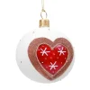 Glass Bauble White With Gingerbread Heart, 7 Cm