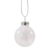 Glass Bauble White With Silver Glimmer, 3 Cm