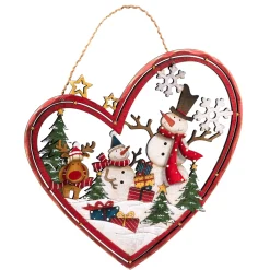 Hanging Ornament Heart "Winter Fun"