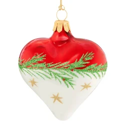 Heart Red-White With Twig And Stars