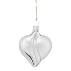 Heart Silver With Glitter Decor