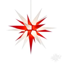 Herrnhuter Paper Star, Red/White, 27.6Inch