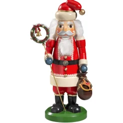 Holzknackl "Santa Claus With Wreath", 9.8 Inch