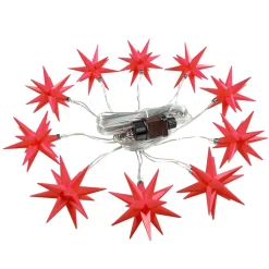 Led Star Chain With 10 Stars, Red