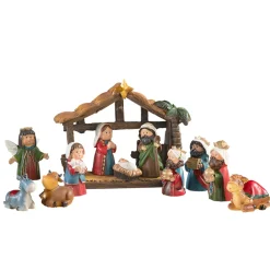 Mini-Nativity Crib Stable, 11 Pieces