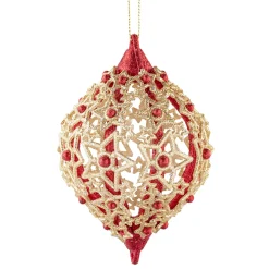 Olive With Filigree Stars, Red