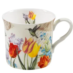 Porcelain Cup Tulips And Birds