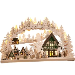 Schwibbogen "Half-Timbered Village" 230V With Usb A Port