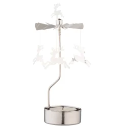 Tealight Carousel "Reindeers", Silver