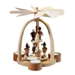 Tealight Pyramid "Santa Claus With Children"