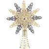 Tree Topper Snowflake, Champagne/Anthracite