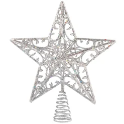 Tree Topper Star With Glimmer, Silver