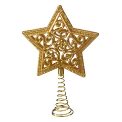 Tree Topper Star With Glitter, Gold